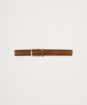 Cinza Nubuck Leather Belt