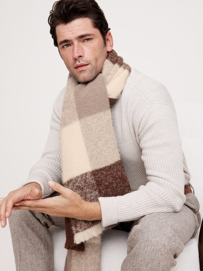 Plaid Alpaca-Blend Scarf - Image 2
