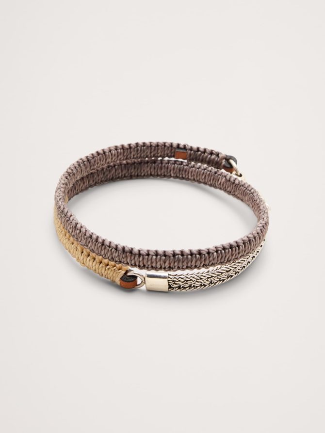 Artisan Leather Macrame Bracelet by Caputo & Co - Image 3
