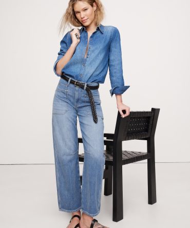 Mid-Rise Relaxed Utility Barrel Jean