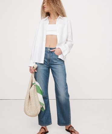 High-Rise Relaxed Barrel Ankle Jean