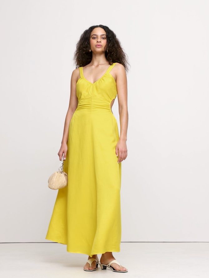 Viscose-Linen Cut-Out Maxi Dress - Image 2