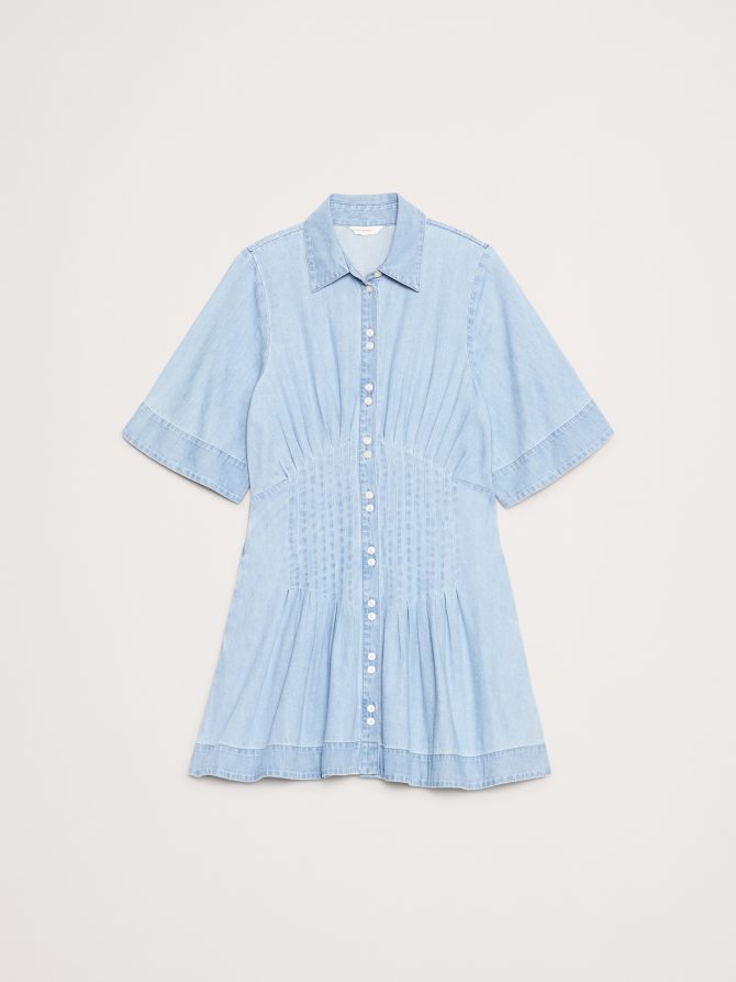 DENIM PINTUCK SHIRT DRESS - Image 5