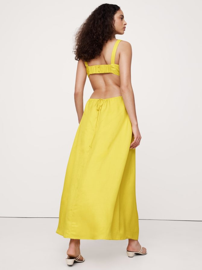 Viscose-Linen Cut-Out Maxi Dress - Image 3