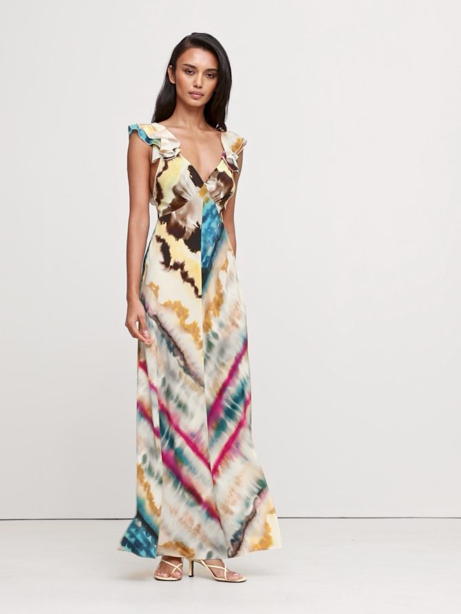 Matte Silk Open-Back Maxi Dress - Image 2