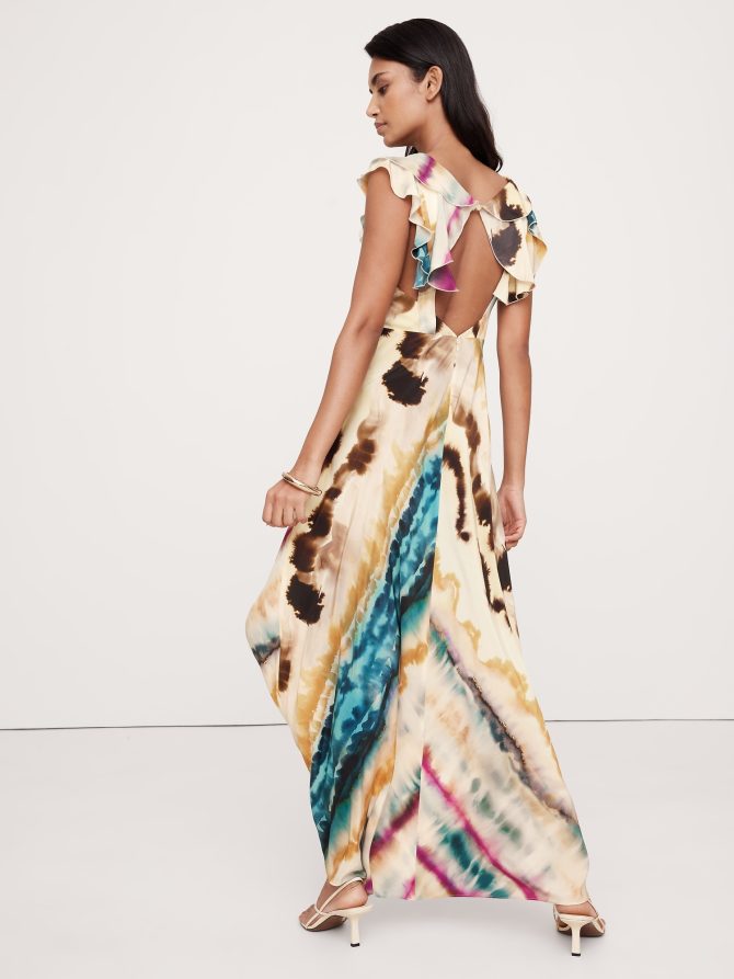 Matte Silk Open-Back Maxi Dress - Image 3