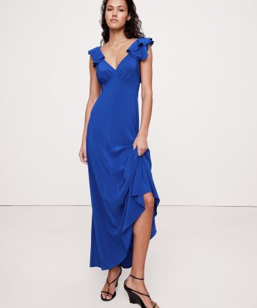 Matte Silk Open-Back Maxi Dress