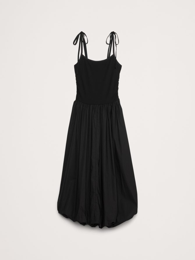Mixed Media Bubble-Hem Maxi Dress - Image 8