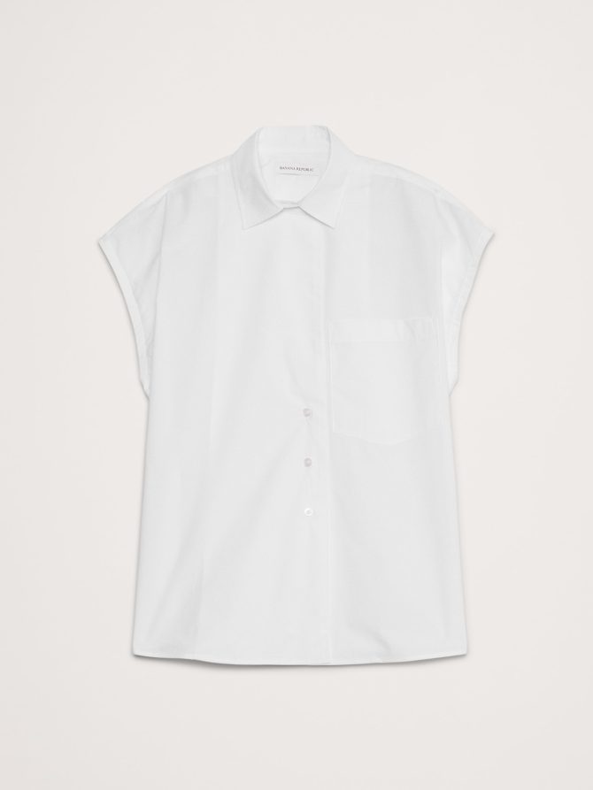 Oversized Cotton Poplin Asymmetrical Tunic - Image 7