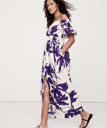 Cotton Poplin Off-The-Shoulder Maxi Dress
