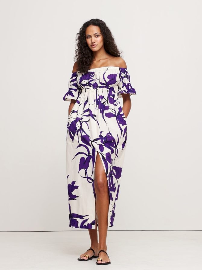 Cotton Poplin Off-The-Shoulder Maxi Dress - Image 2