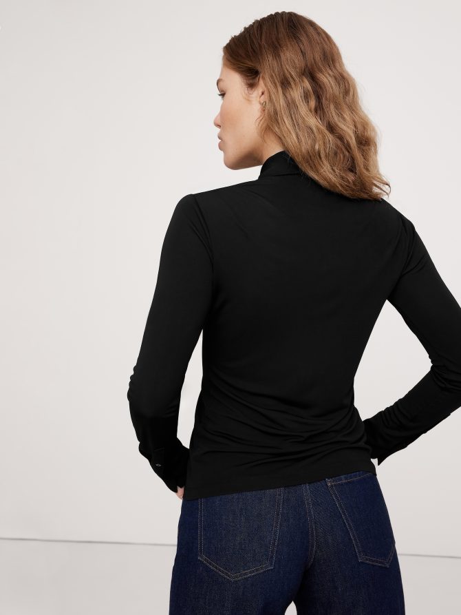Crepe Knit Button-Down Shirt - Image 2