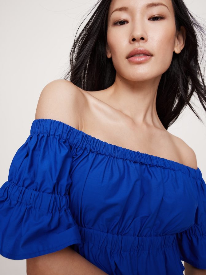Cotton Poplin Off-The-Shoulder Maxi Dress - Image 4