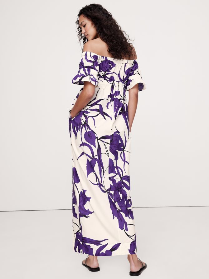 Cotton Poplin Off-The-Shoulder Maxi Dress - Image 6