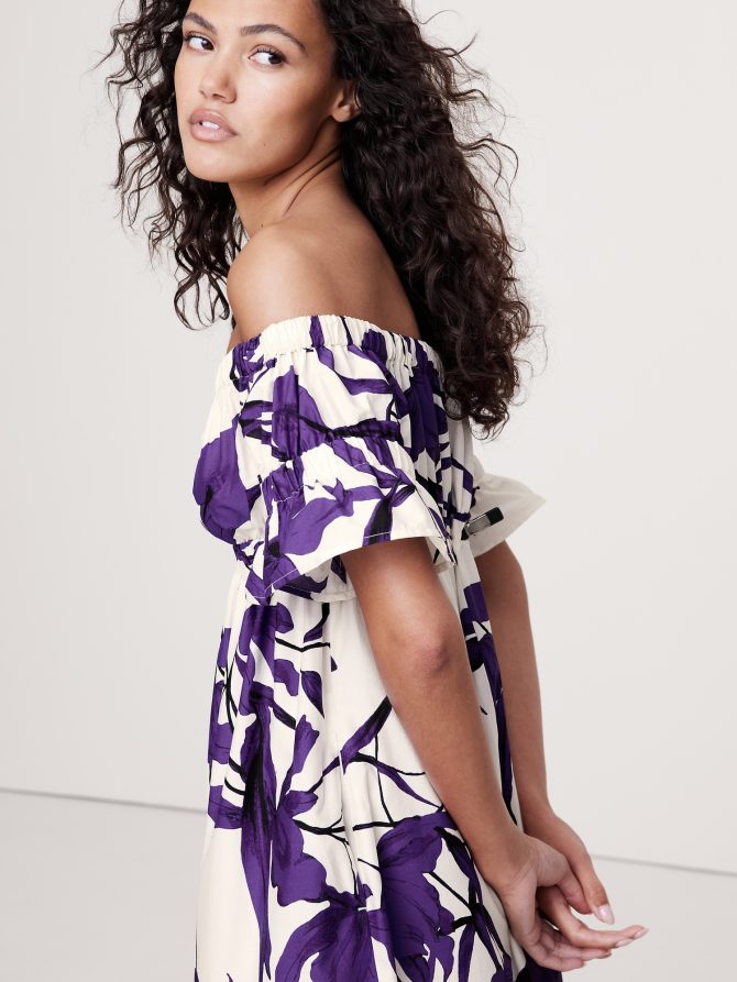 Cotton Poplin Off-The-Shoulder Maxi Dress - Image 7