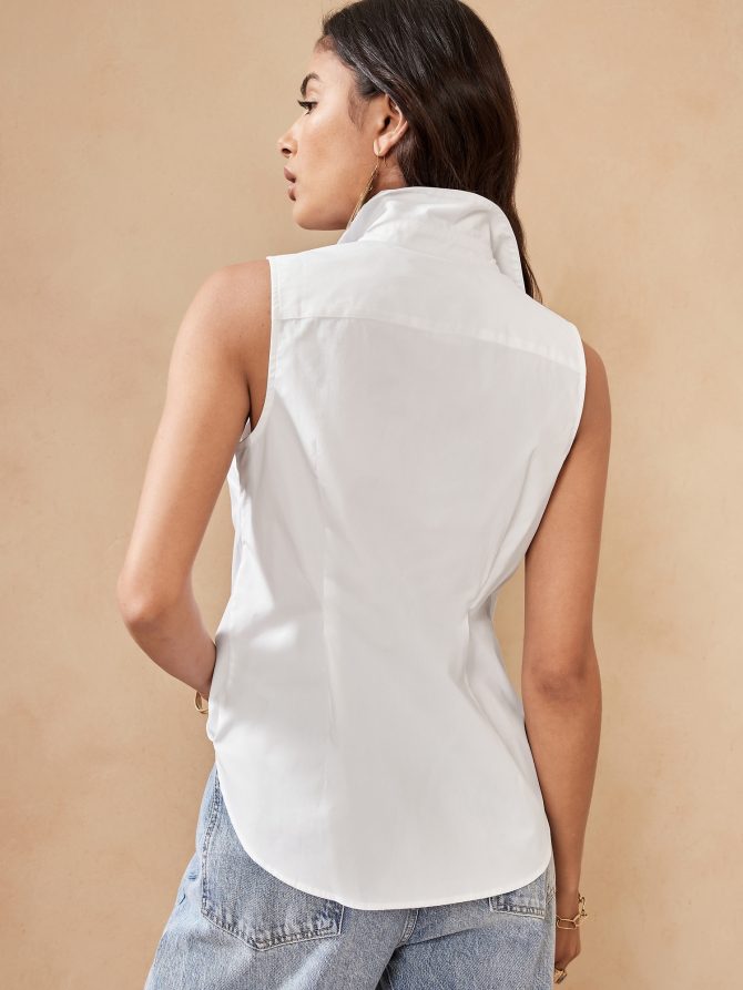 Riley Tailored Sleeveless Shirt - Image 3