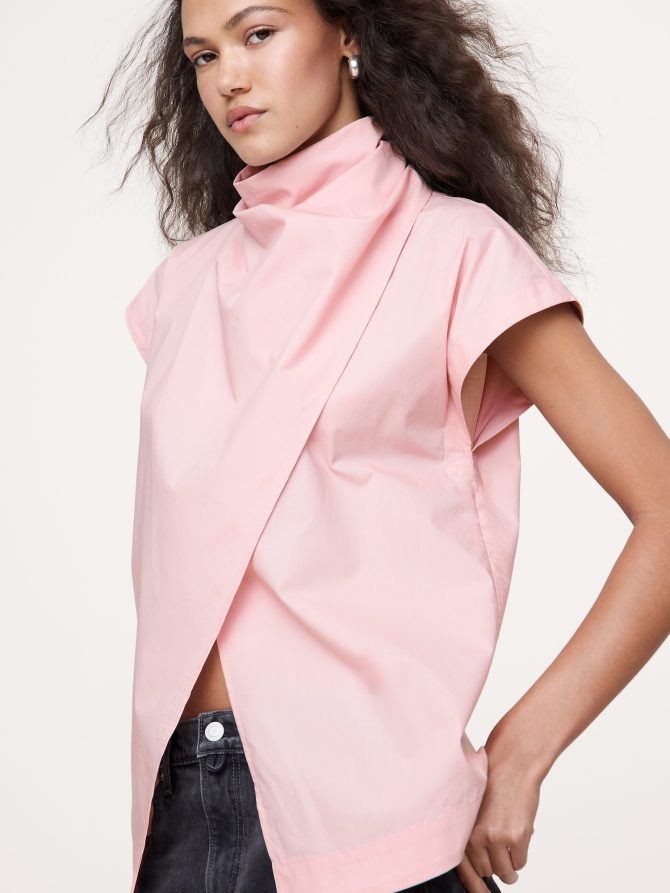 COTTON POPLIN COWL NECK TUNIC - Image 6