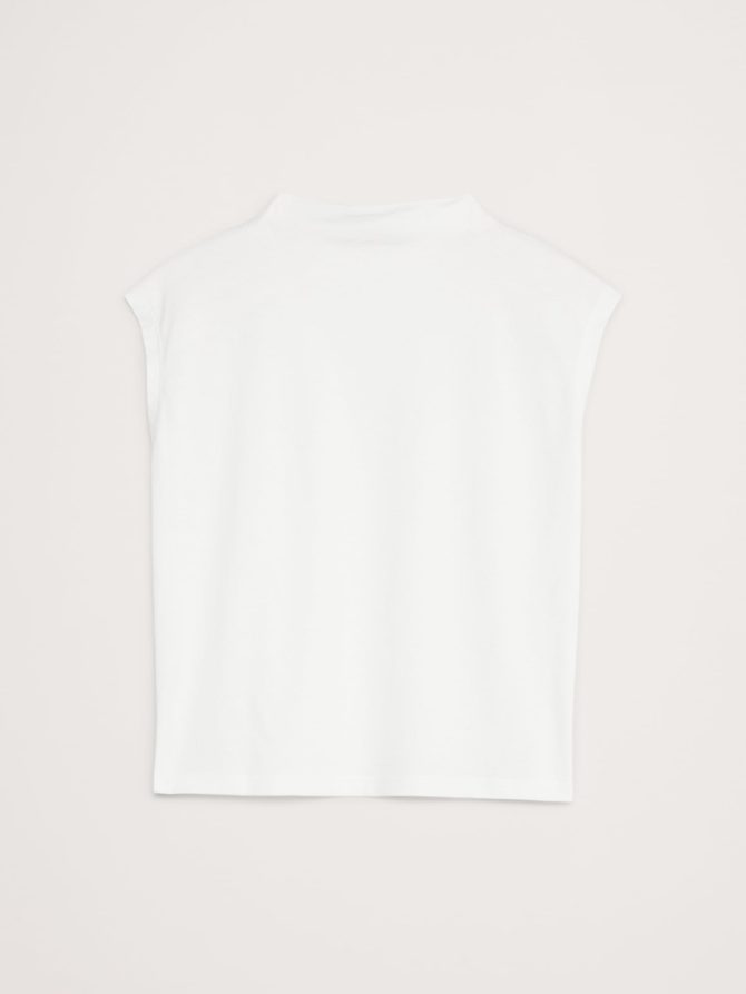 Silky Cotton Mock-Neck Top - Image 4