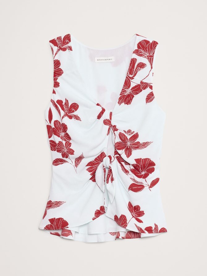 Georgette Tie-Front Top - Image 5