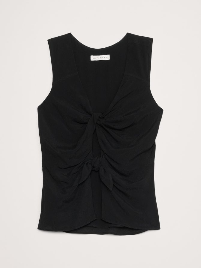 Georgette Tie-Front Top - Image 5