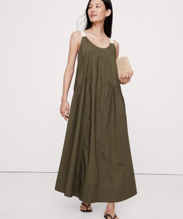 Cotton Poplin Swing Maxi Dress
