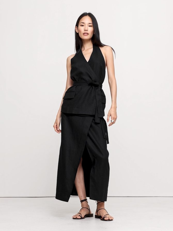 Linen Halter Wrap Tunic - Image 2