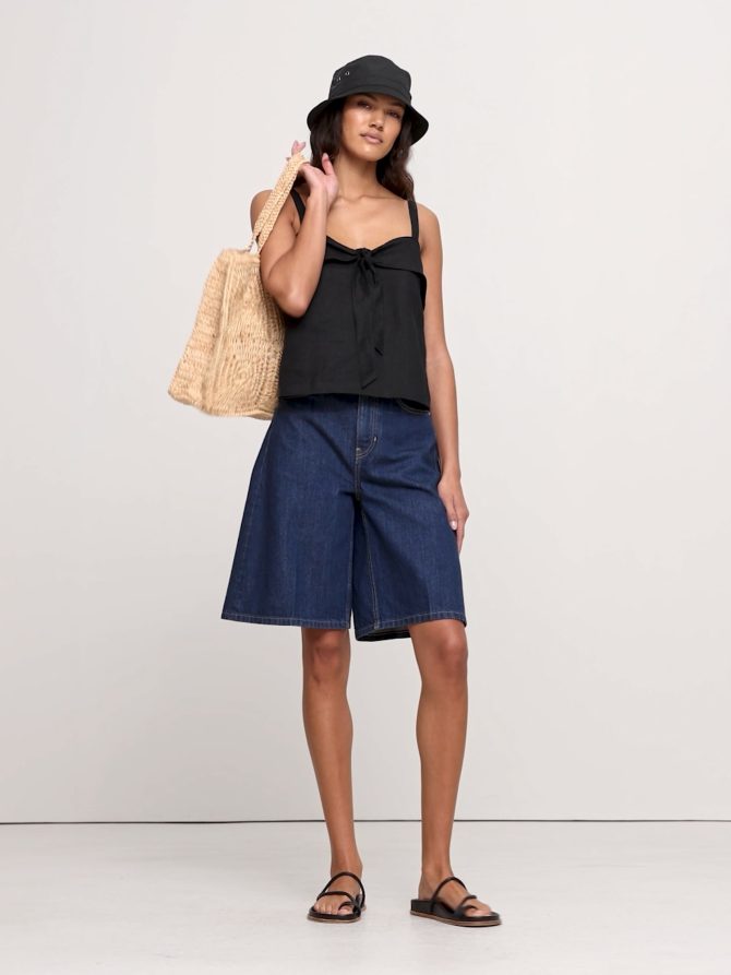 Linen Tie-Front Tank - Image 2