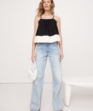 Color-Block Cotton Poplin Tank