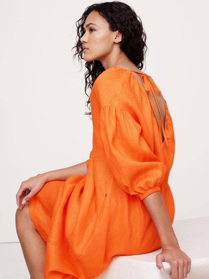 Linen V-Neck Maxi Dress - Image 4