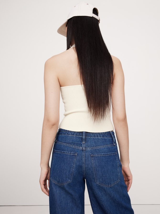 Sculpted Square-Neck Halter Top - Image 2