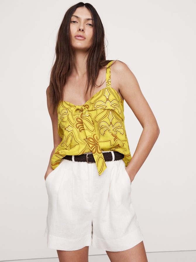 Linen Tie-Front Tank