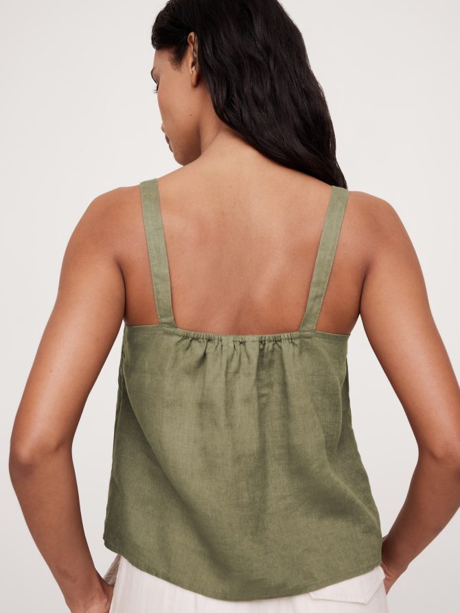 Linen Tie-Front Tank - Image 3