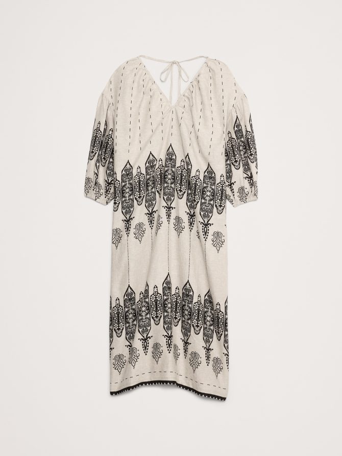 Linen V-Neck Maxi Dress - Image 5