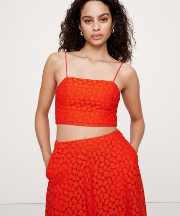Strappy Geo Lace Cropped Top