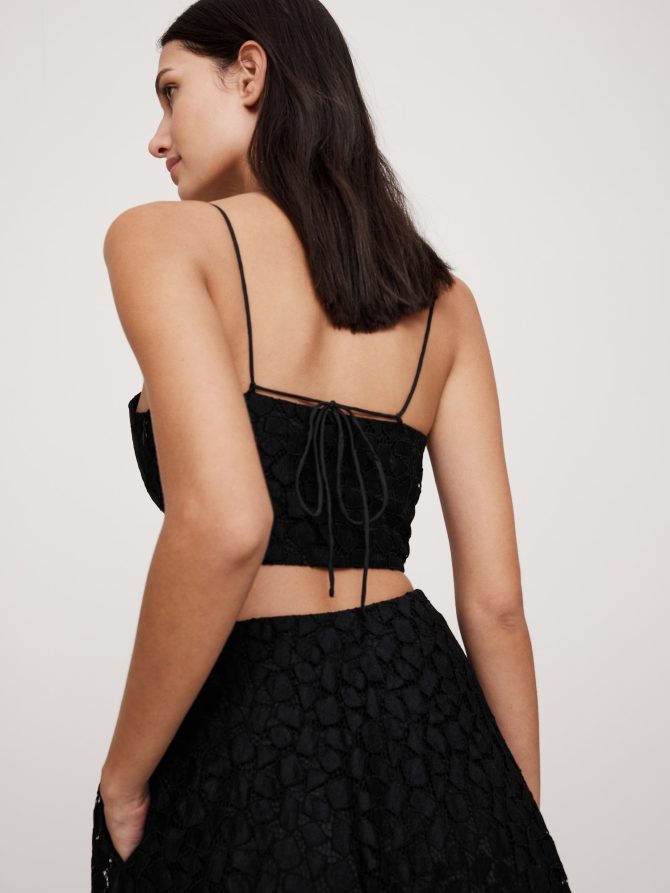 Strappy Geo Lace Cropped Top - Image 2