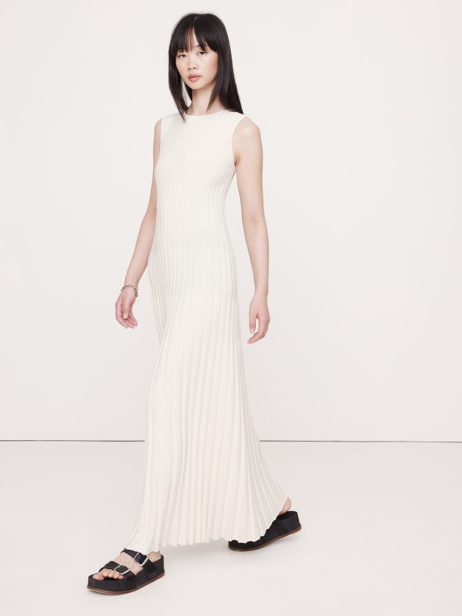 SCULPTED RIBBED BACKLESS MAXI DRESS