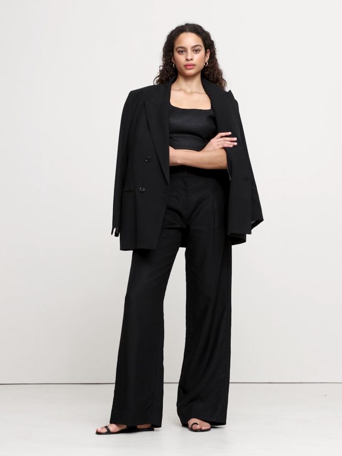 Linen Square-Neck Cropped Tank - Image 2