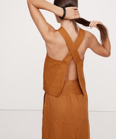 Linen Cross-Back Tank