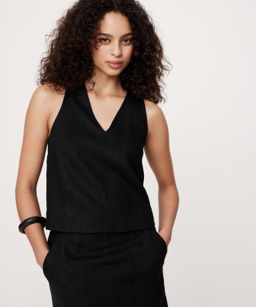 Linen Cross-Back Tank