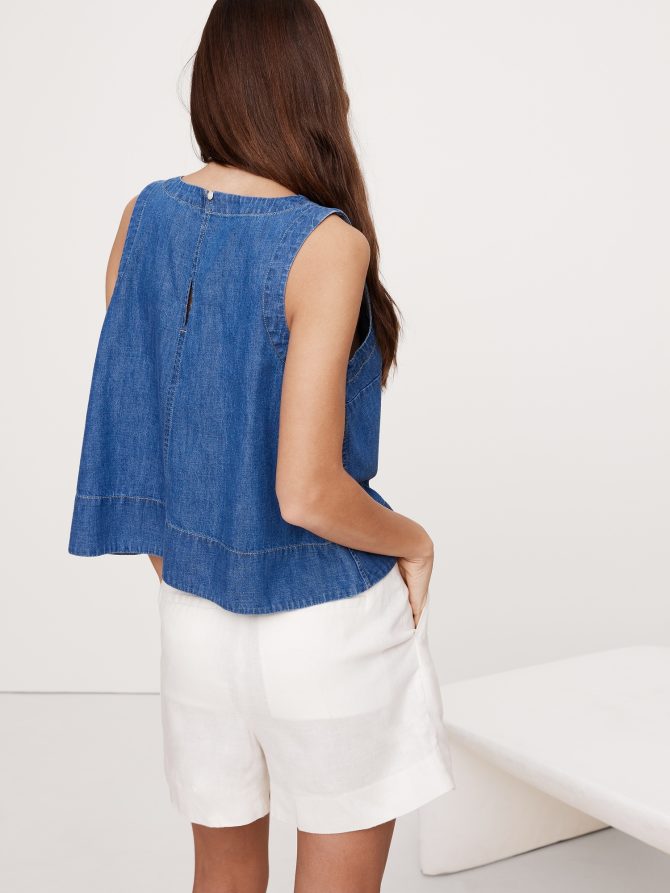 Denim Trapeze Tank - Image 2