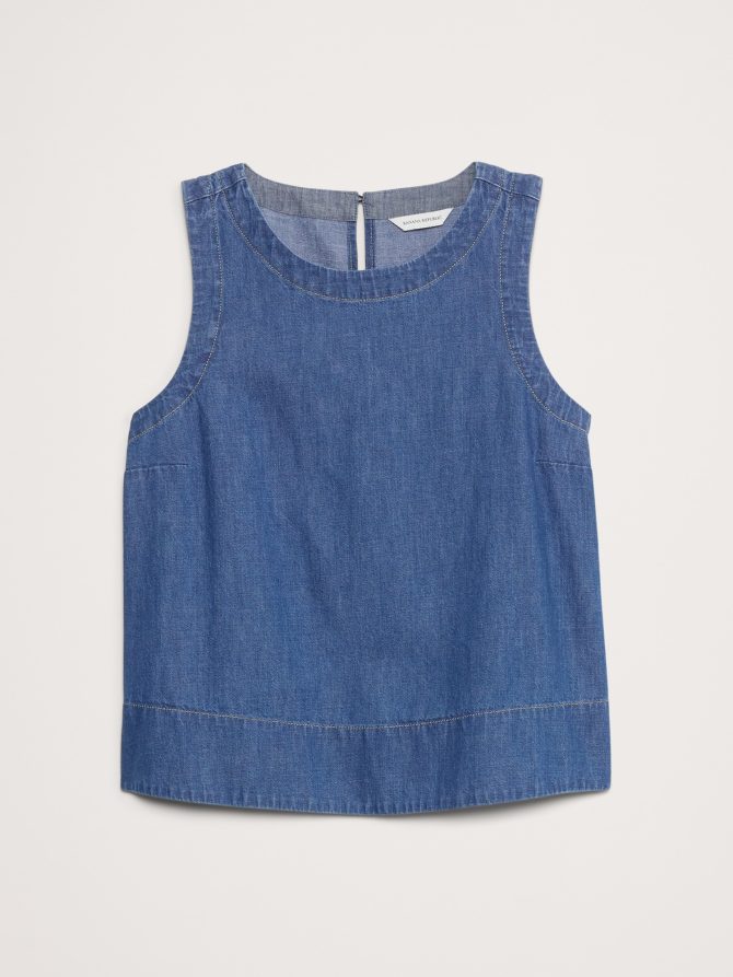 Denim Trapeze Tank - Image 4