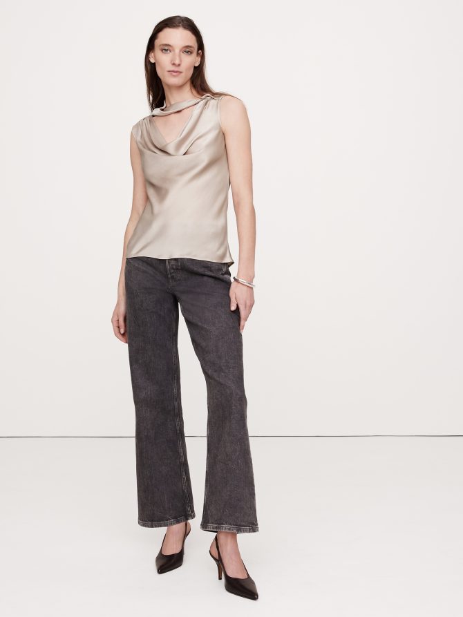 Hammered Satin Cowl-Neck Tank - Image 3