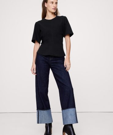 COTTON DRAPED T-SHIRT