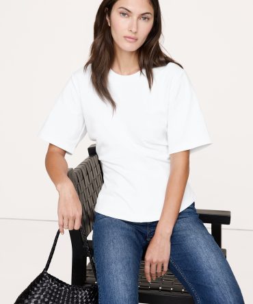 COTTON DRAPED T-SHIRT