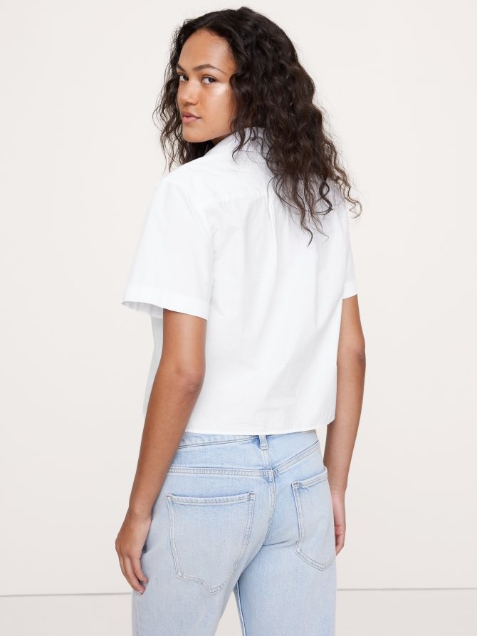 BOXY COTTON POPLIN SHORT-SLEEVE SHIRT - Image 2