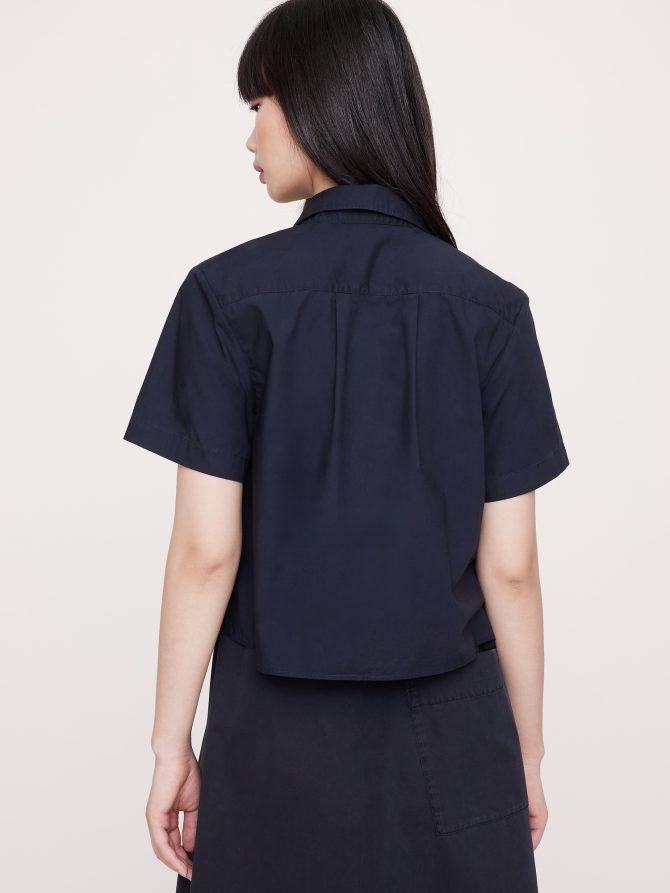 BOXY COTTON POPLIN SHORT-SLEEVE SHIRT - Image 5
