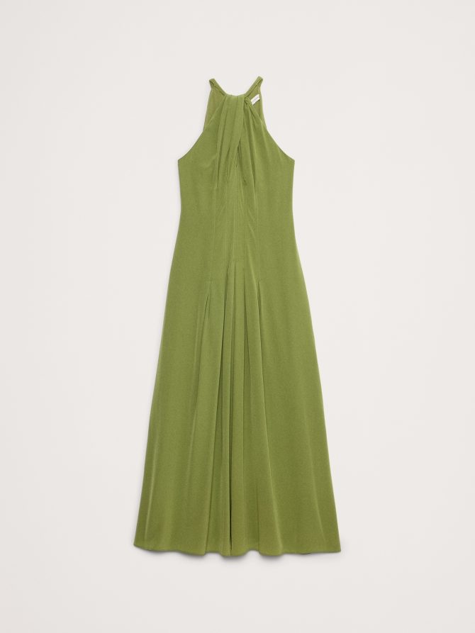 Matte Silk Halter Maxi Dress - Image 8
