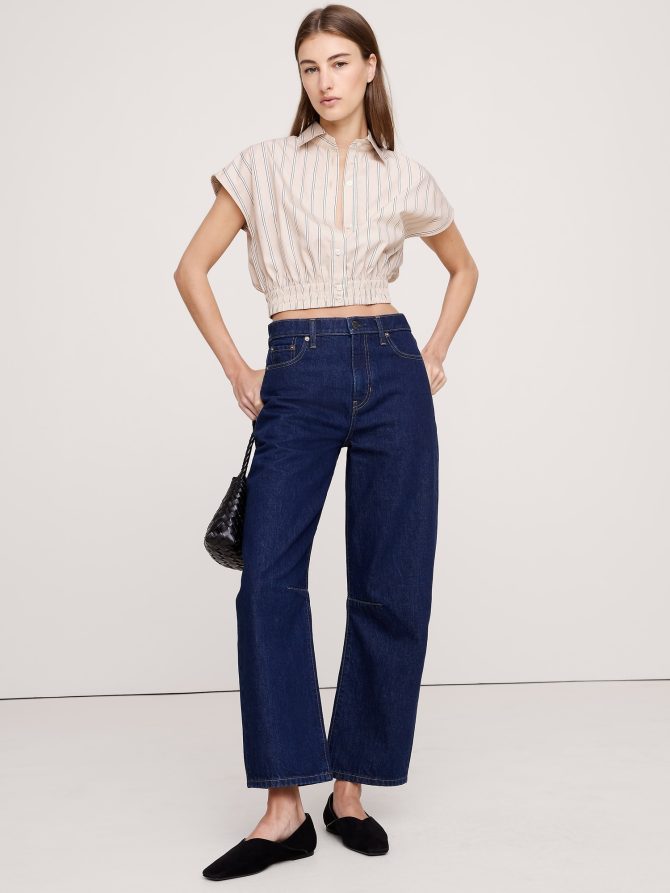 COTTON POPLIN SUPER-CROPPED SHIRT - Image 6