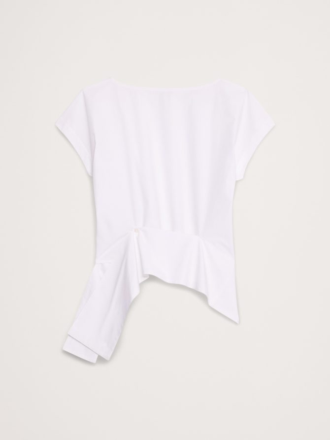 COTTON POPLIN BOATNECK ASYMMETRICAL TOP - Image 4