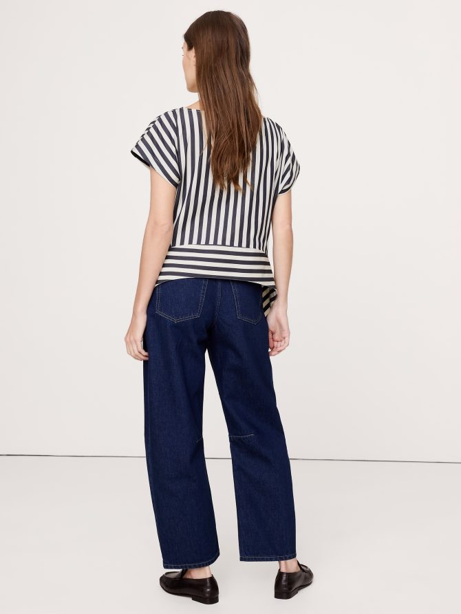 COTTON POPLIN BOATNECK ASYMMETRICAL TOP - Image 5